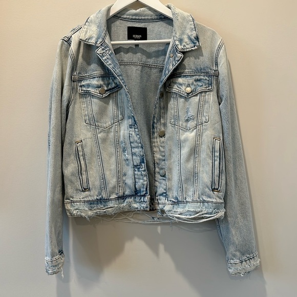 Hudson Jeans Jackets & Blazers - Hudson Jeans Distressed Light Wash Slouchy Denim Jean Jacket 100% Cotton Medium